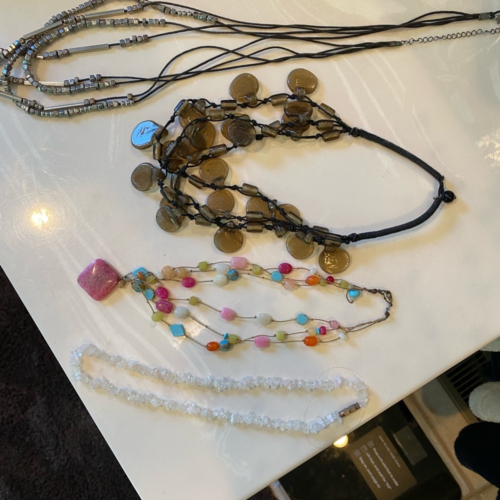 Necklaces: set of four.